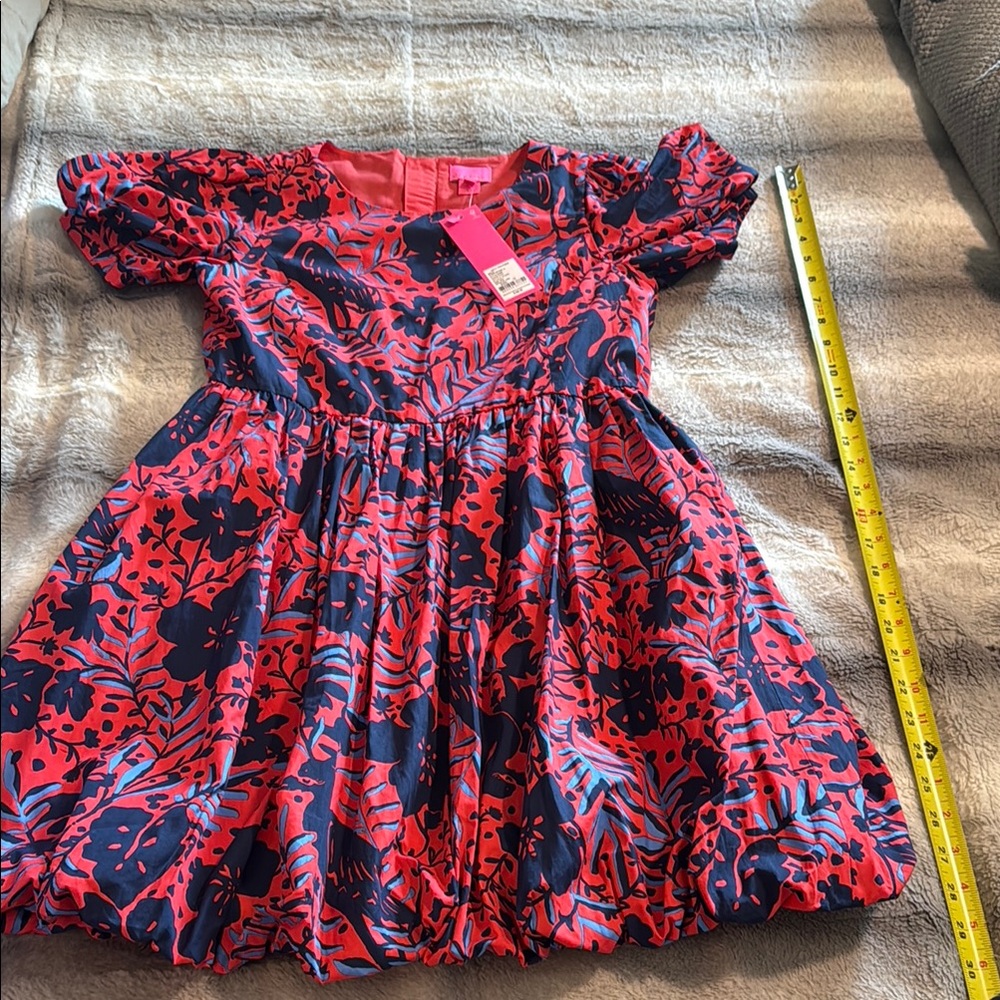 NWT Lilly Pulitzer 14z Floral Kids Dress in Red and Blue